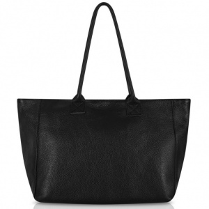 Leather Tote Bag - Black